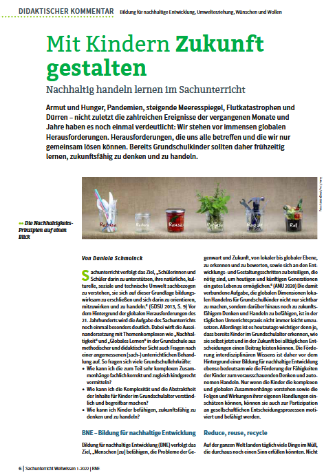 SU Weltwissen Mit Kindern Zukunft gestalten